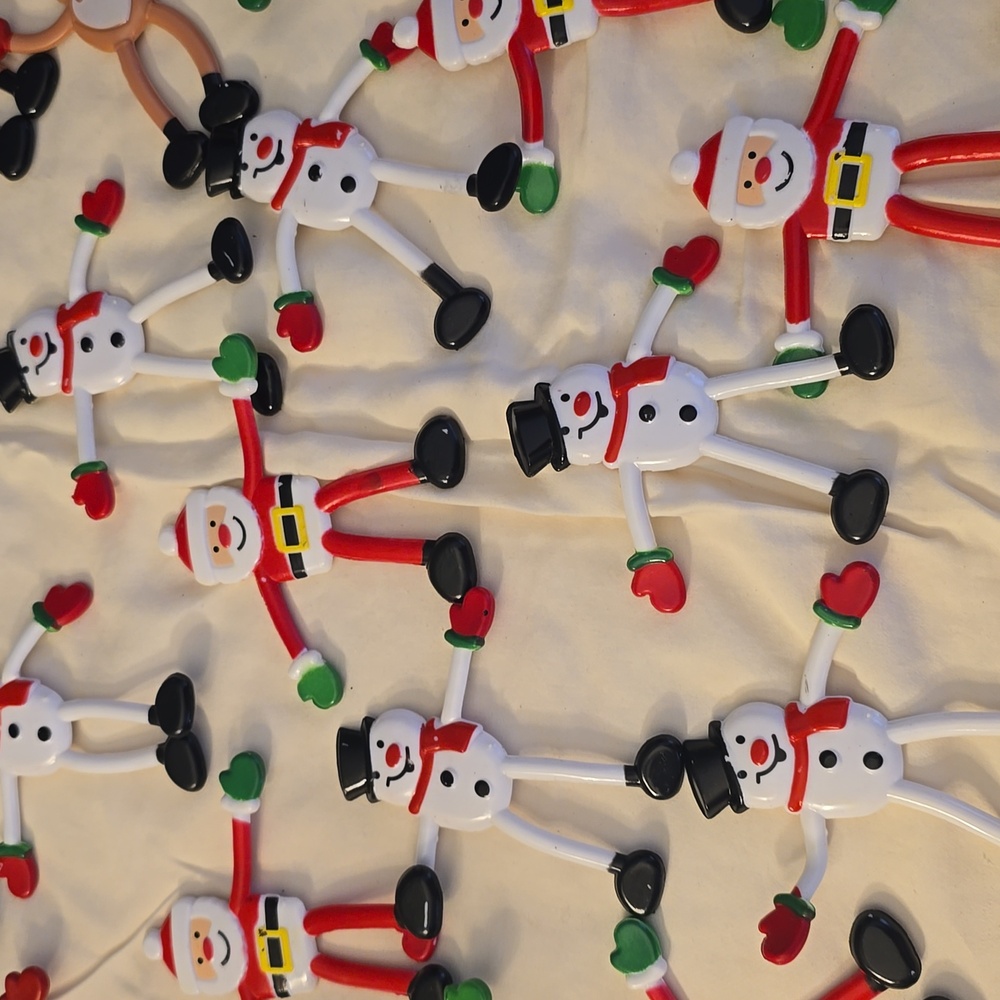 23 Snowman, Santa, and Reindeer Bendable Figurines Holidays New - Picture 4 of 6